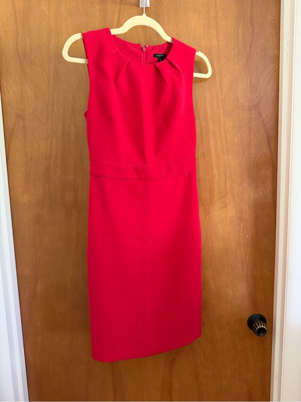 Ann Taylor Pink Sleeveless Midi Sheath Dress